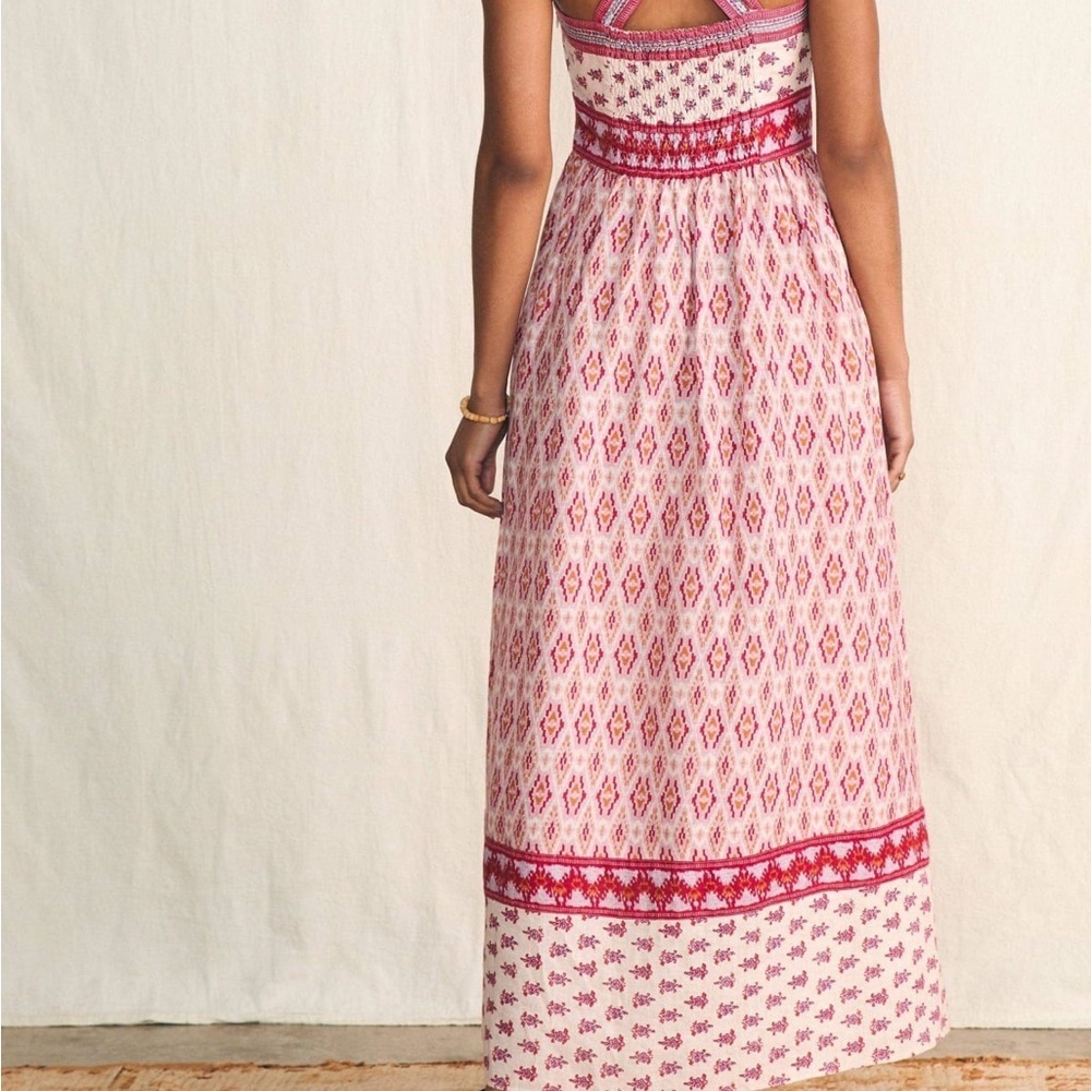 NWT Faherty Gracie Linen Maxi Dress Sz Large $298 MSRP - Picture 6 of 9